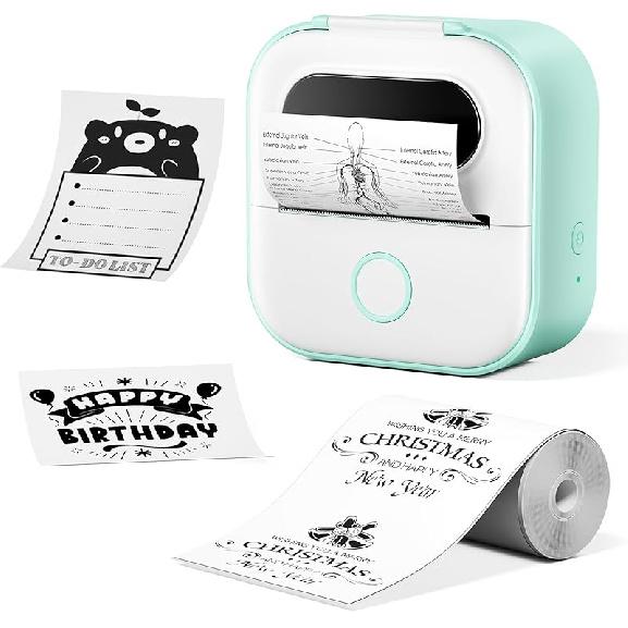 Sticker Maker Machine, Print Pods Mini Printer with Sticker, Mini Portable Printer Y02C, Bluetooth Inkless Receipt for Phone, Thermal Portable