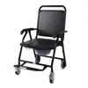 Mobile Potty Chair with Wheels Foldable High Load Bearing Capacity Thickened Toilet Wheelchair for