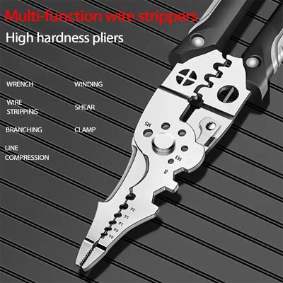 Многофункциональный инструмент электрика 21 в 1: Клещи для зачистки и обжима медных проводов, зажимы для намотки проводов, плоскогубцы для резки и гаечные ключи