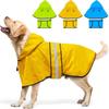 High Visibility Dog Hooded Raincoat Waterproof Pet Rain Jacket Dog Rain Cloak  Labrador Retriever