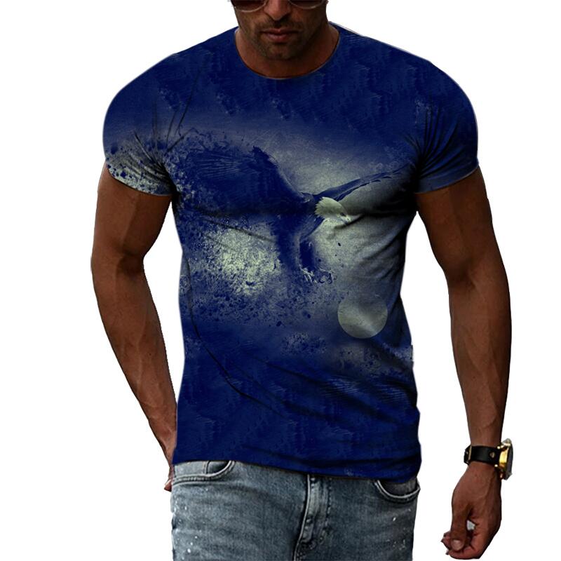 New Summer Fashion Animal Birds Eagle Graphic Men and Women T-shirt 3D Print Hip Hop Tee Personality Round Neck Short Sleeve Top
