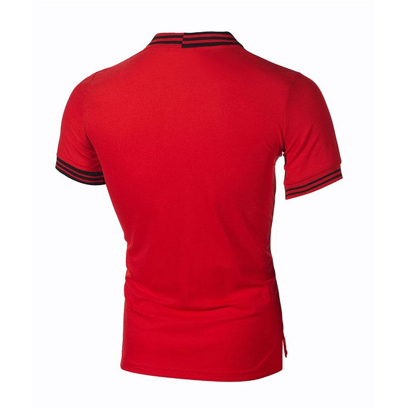 Летняя мужская простая повседневная мужская рубашка поло с короткими рукавами и цветными блоками