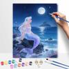 Disney mermaid moonlight sea oil painting hand painting coloring painting handmade diy home decoration gift