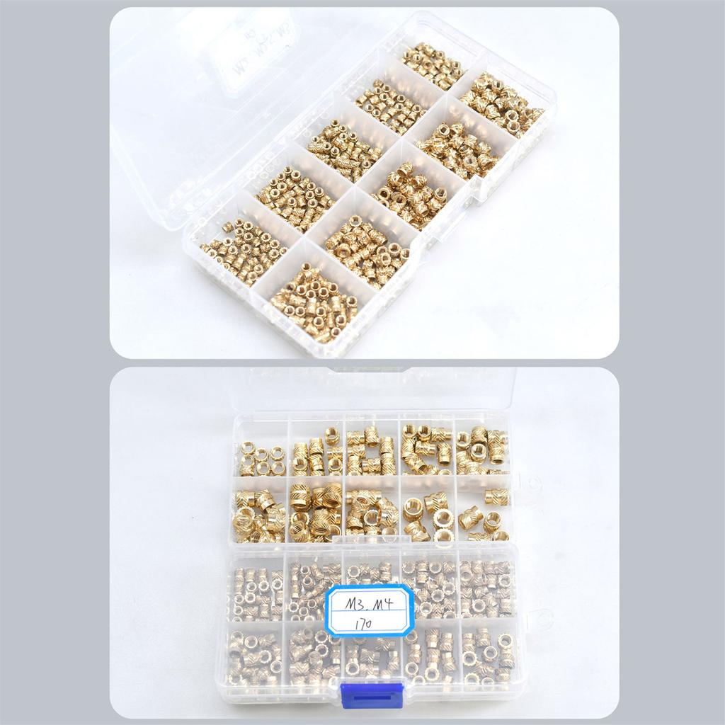 Набор латунных гаек, коррозионно-стойкие гайки, набор латунных резьбовых вставок, набор металлических гаек для проектов по техническому обслуживанию
