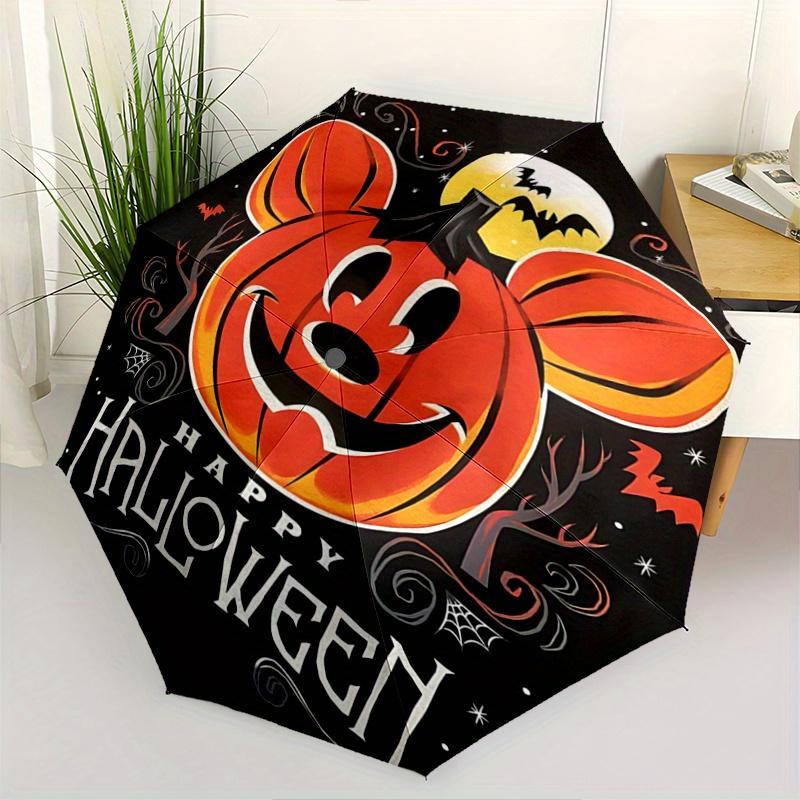 1pc Happy Halloween Disney Pattern Automatic Umbrella is Fashionable and Good-Looking, a Portable 3-Fold Umbrella, Suitable for Travel and D