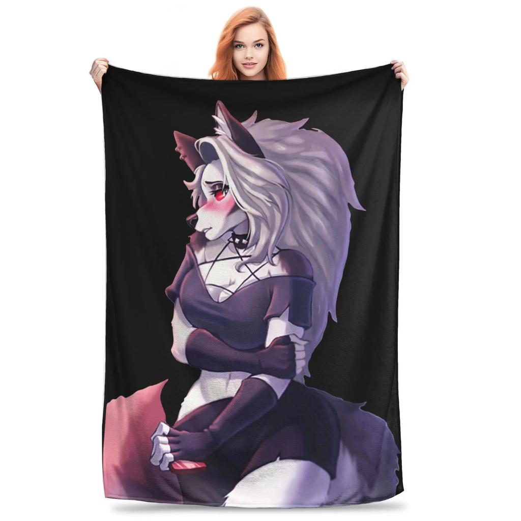 Loona Wolf Flannel Throw Blanket for Home Travel  Warm Bedroom Quilt Soft Cozy Plaid Design Perfect Gift Idea for Any Occasion