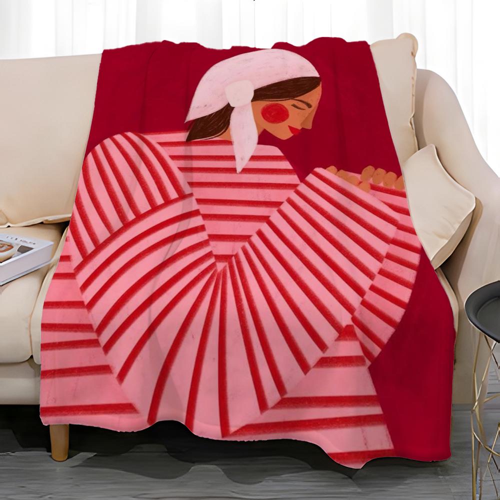 artwork Sofia Lind Art Modern Throw Soft Coral Fleece Blanket 310gsm Fluffy Warm Throw for Sofa Bed Couch Bedroom Decor