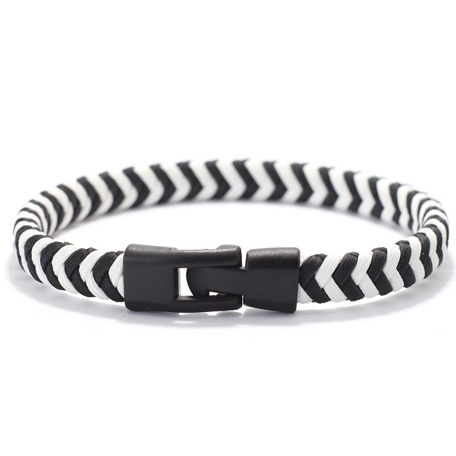 Плетеный кожаный браслет мужской простой крест полосатый искусственная кожа магнитный мужской модный браслет ручной работы ювелирный подарок Homme