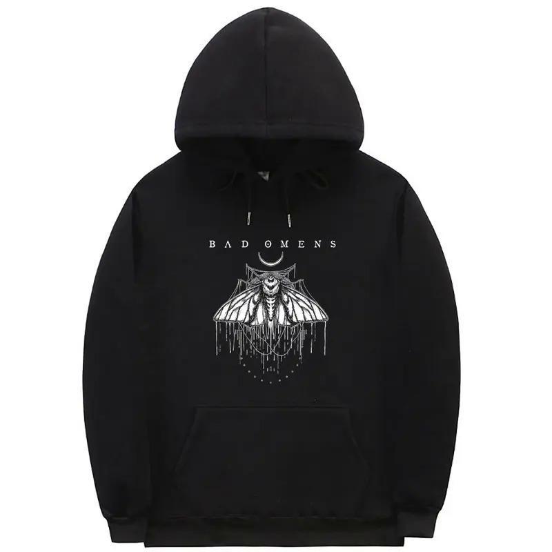 Bad Omens Print Hoodie Funny Moth Graphic Hoodie