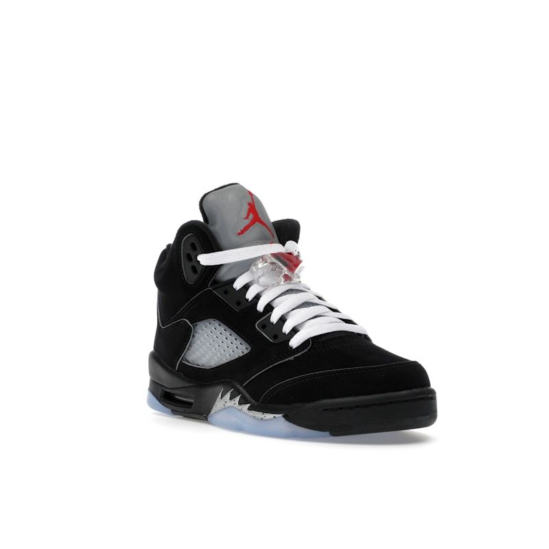 Air Jordan 5 Retro OG GS Black Metallic Reimagined Kids Кроссовки Белый Металлик-Серебристый Огненно-Красный HF3976-001
