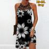 Летнее модное сексуальное платье без рукавов, мягкое повседневное платье с 3D принтом подсолнечника, платье на бретельках без рукавов, летнее платье на подтяжках
