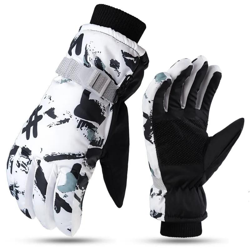 Winter Ski Gloves Unisex Non-slip Waterproof Thicken Windproof Gloves Motorcycle Cycling Fleece Warm Snow Sports Gloves