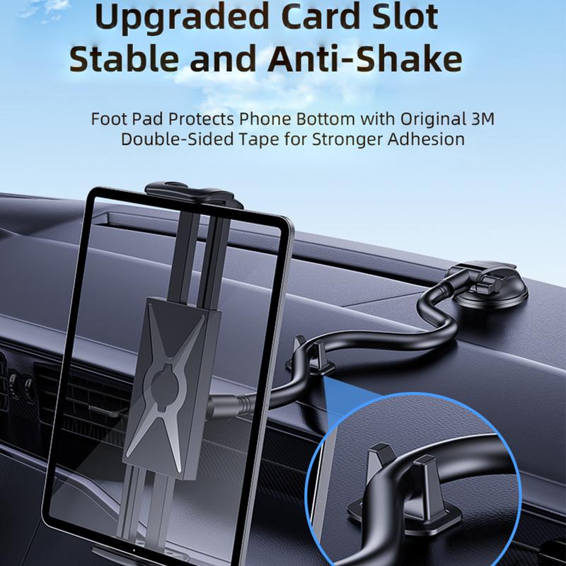 YWOR Car Dash Tablet Holder Mount, Truck Dashboard Phone Stand with Strong Sticky Gel Suction Cup for iPad Pro 9.7, 11, 12.9 / A