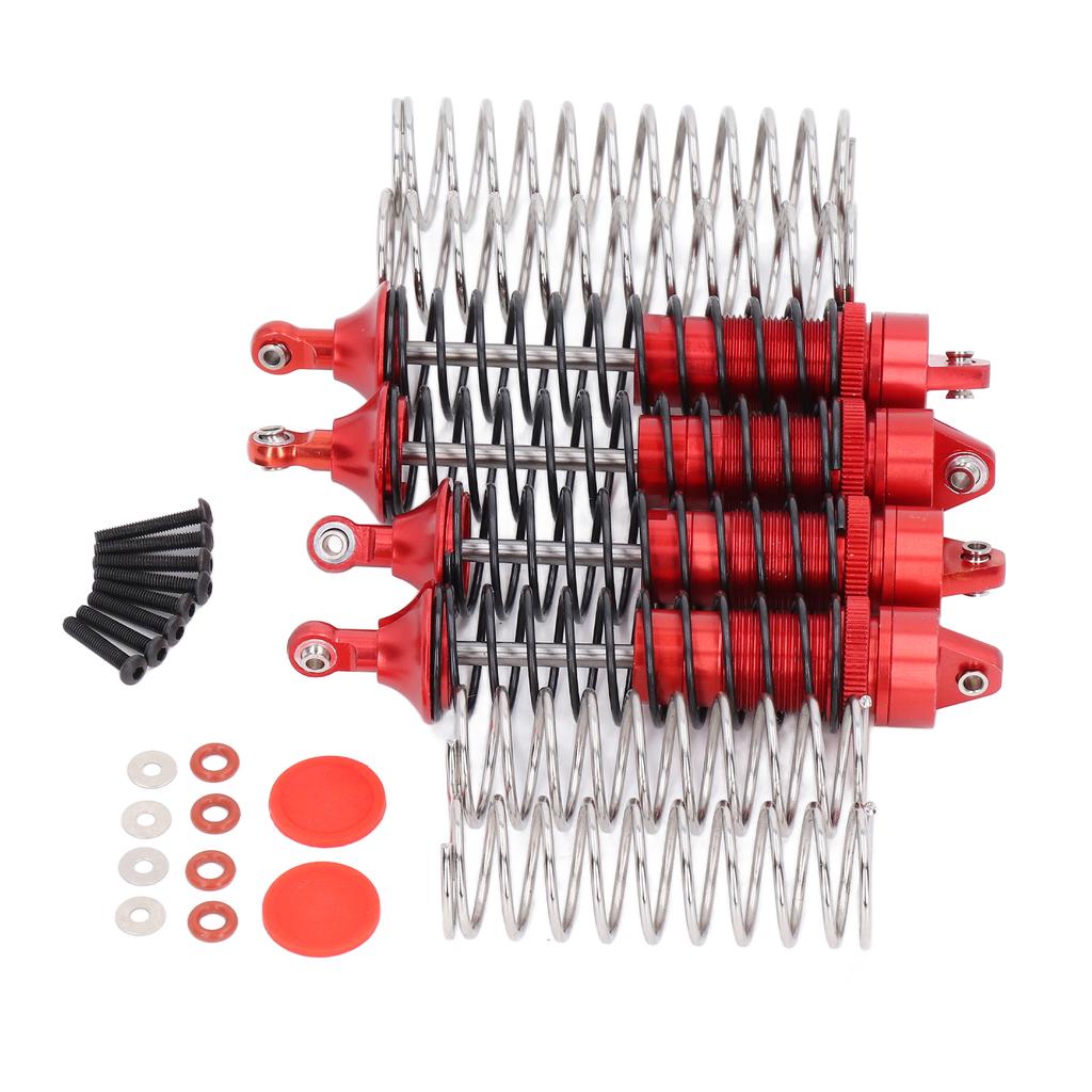 4Pcs Aluminum Alloy Front and Rear Shock Absorber RC Shock Damper for ARRMA 1 10 Remote Control CarRed