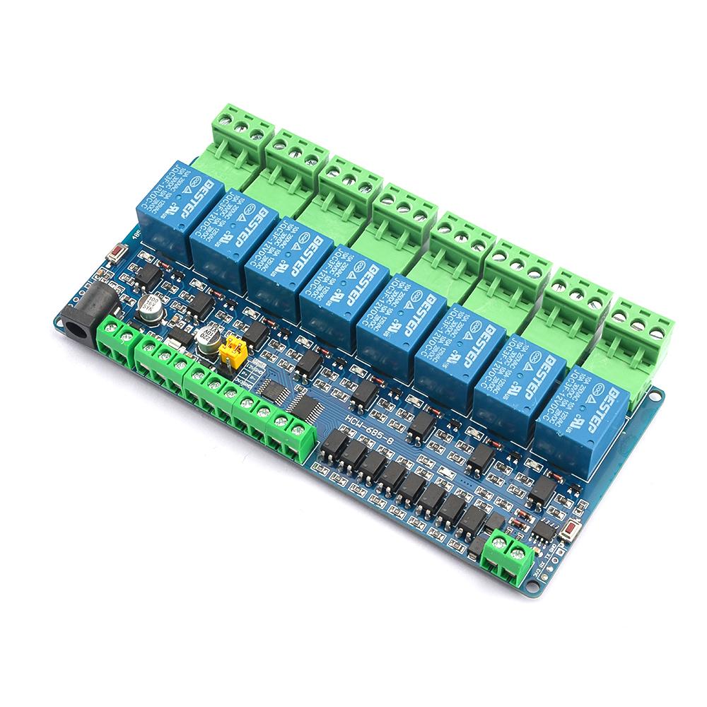 Modbus RTU 11V 1/1/1/8 Channel Relay Output Board Switch Input RS181 TTL Communication Network Expansion Board Relay Module