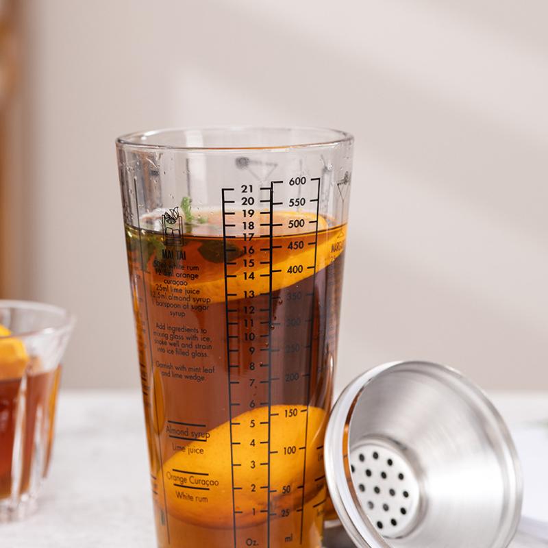 400/600 мл стеклянный шейкер для коктейлей прозрачная чашка шейкер для смешивания ручной герметичный вечеринка бар домашний бокал для вина шампанское инструменты бармена