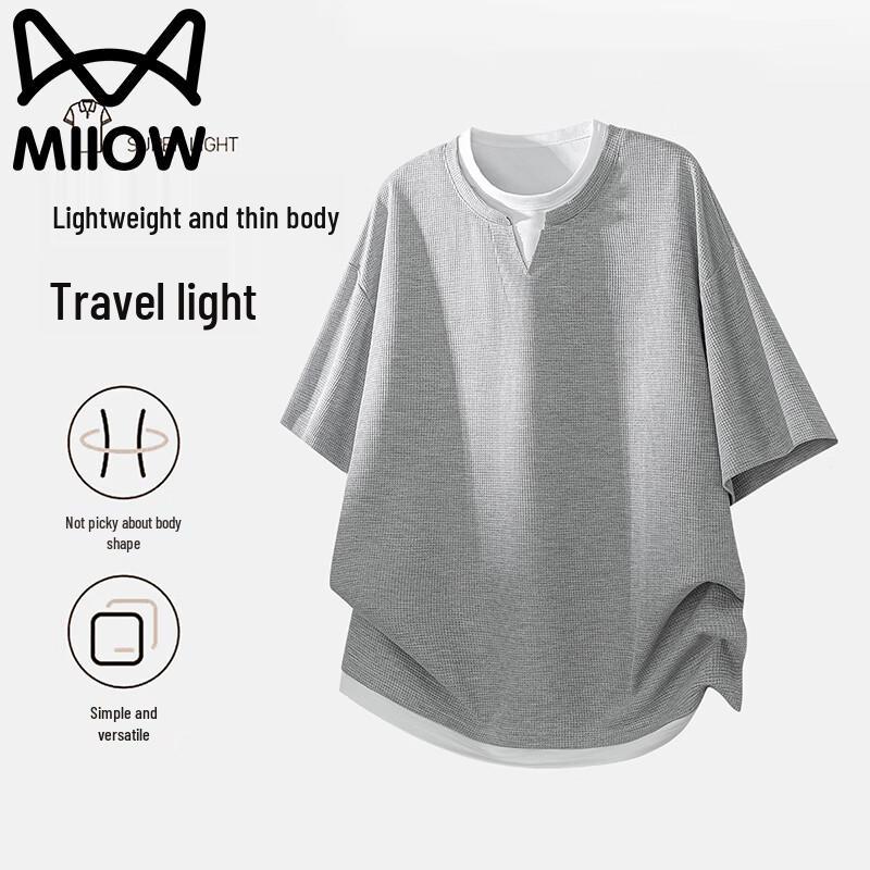 MIIOW Мужская повседневная футболка с коротким рукавом