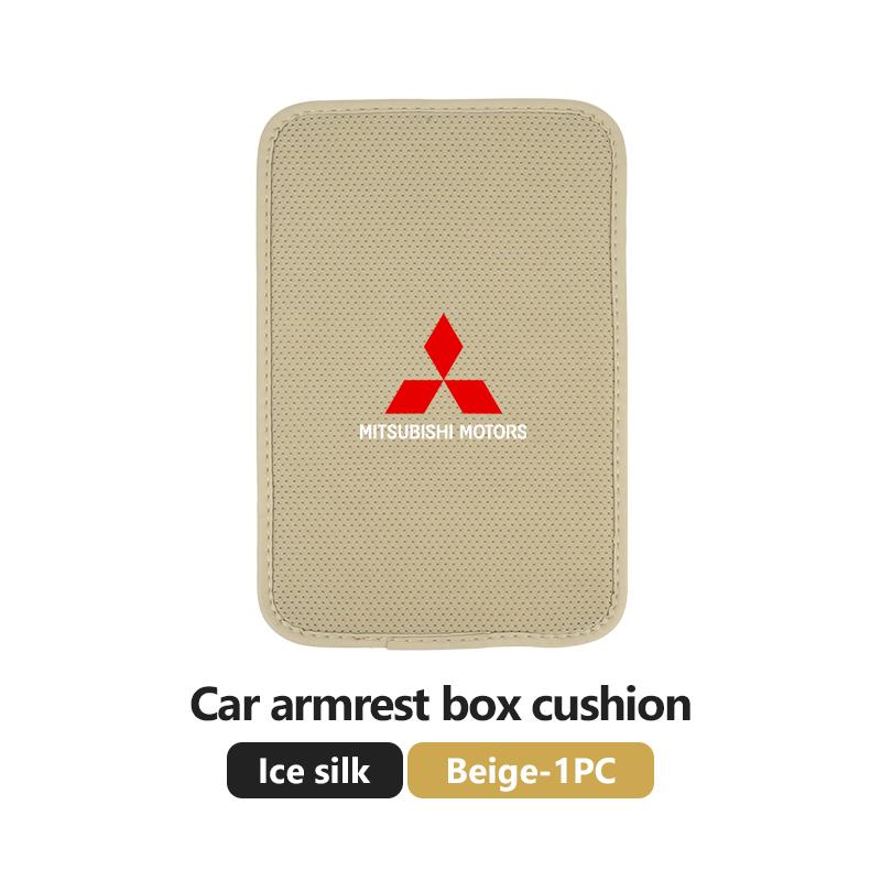 For Mitsubishi Car Armrest Box Pad Leather/Ice silk Cushion Protector Elbow Support Accessories Outlander Lancer Eclipse Mirage VK4
