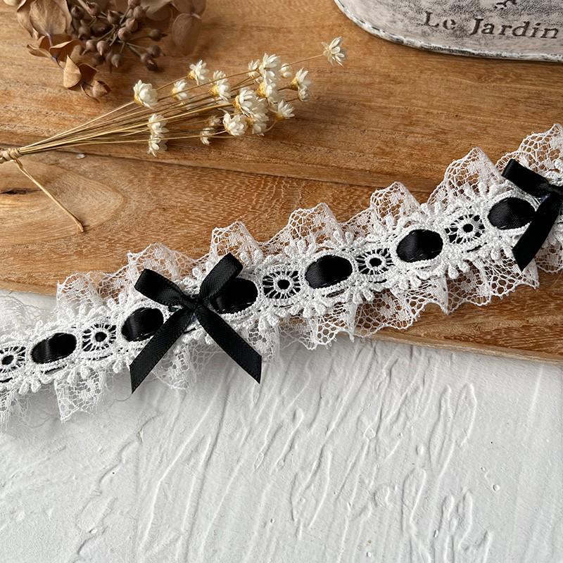 Черная кружевная органза для самостоятельного изготовления одежды и аксессуаров - украшение горловины и подола юбки