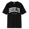 Brooklyn New York Printing Male T Shirts Summer 100% Cotton Sweat T-Shirts Breathable Loose Clothes Hip Hop Crewneck 80485