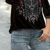 Women Blouse Traditional Mexican Women Embroidered Tops Loose Fit Bohemian Floral 45720 Sleeve