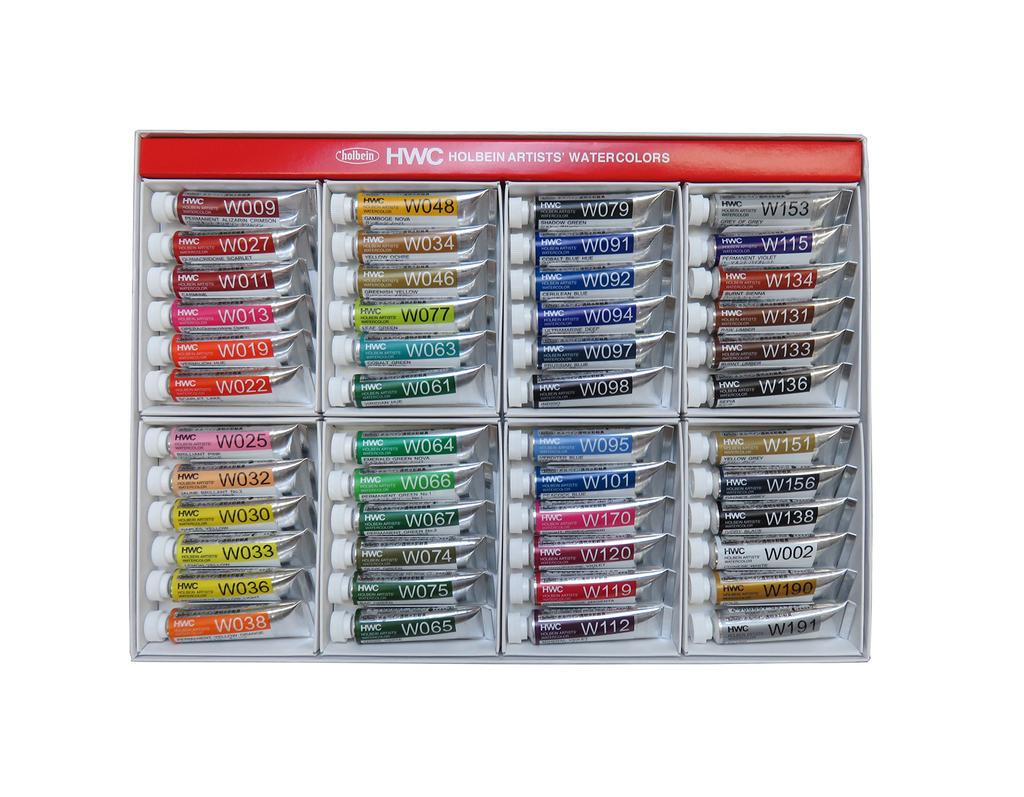 Holbein Transparent Watercolor Paints W409 5ml Set 3409 48-Color