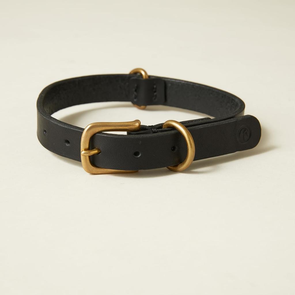 We Original All Leather Collar Black GOOD MANNERS DOG SERIES - (L) /