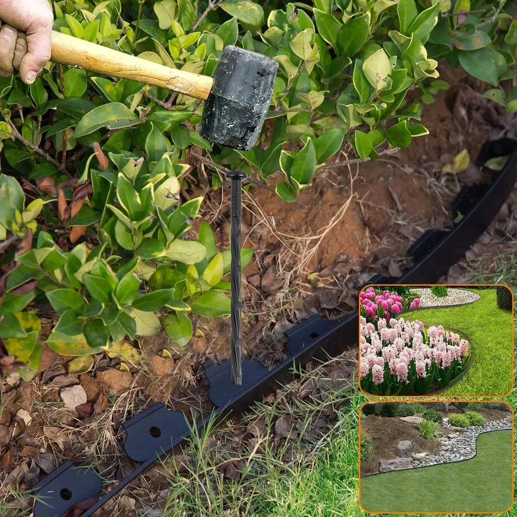 90/30 шт. 8-дюймовые пластиковые шипы для ландшафтного бордюра, анкерные гвозди, спиральные ландшафтные колышки для ограждения от сорняков, тротуарной плитки, ландшафтного бордюра