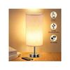 Nordic Fabric Table Lamp USBC+A Charging Port For Living Room Bedroom Bedside Study Desktop Touch Decorative Lighting Fixtures