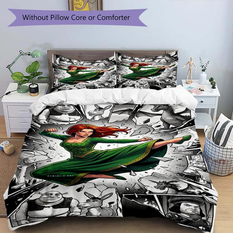 Heroine Power Design Bed Bedding Set 1 Duvet Cover + 2 Pillowcases Soft Breathable Household Bed Linens