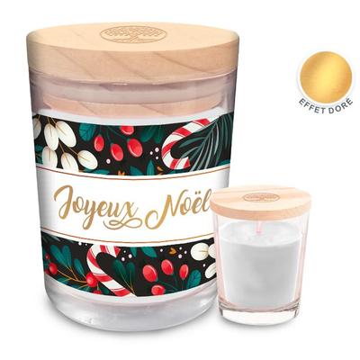[A3725] - Ароматическая свеча "Merry Christmas" зеленая красная - 92x70 мм (ваниль)