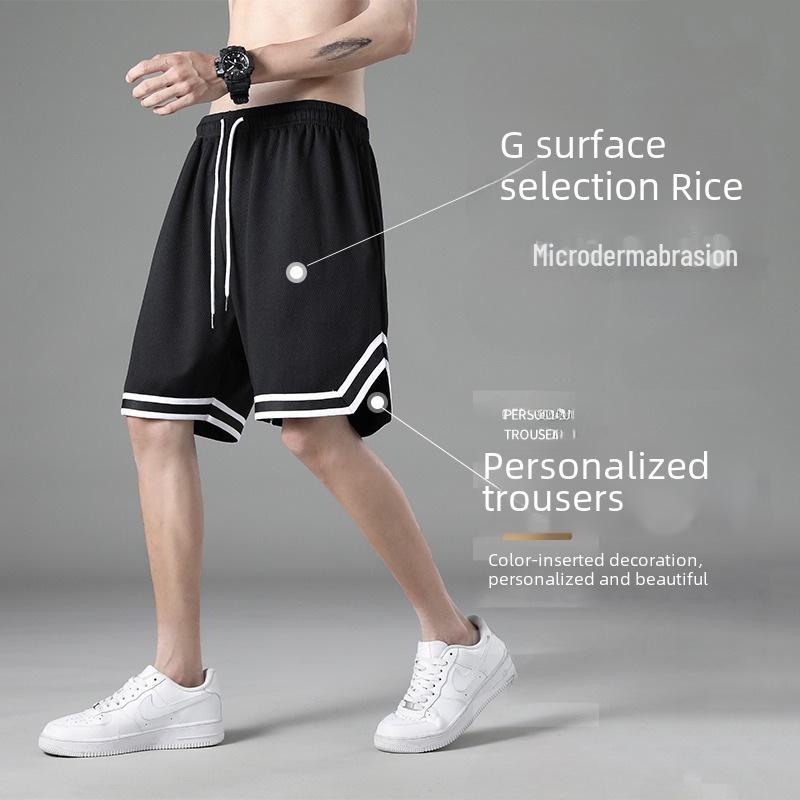 Мужские свободные быстросохнущие сетчатые баскетбольные шорты - унисекс летняя одежда для фитнеса из шелка и пляжа