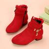 Girls' Ankle Boots Spring and Autumn Girls High Heel Short Boots Children's Single Boots Medium and Large Children's Boots