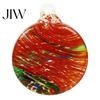 Outdoor Hanging Ornament for Garden Hand-Blown Glass Round Disc Ornament, Christmas Tree Decoration with Atmospheric Decor Patio Hemp Rope