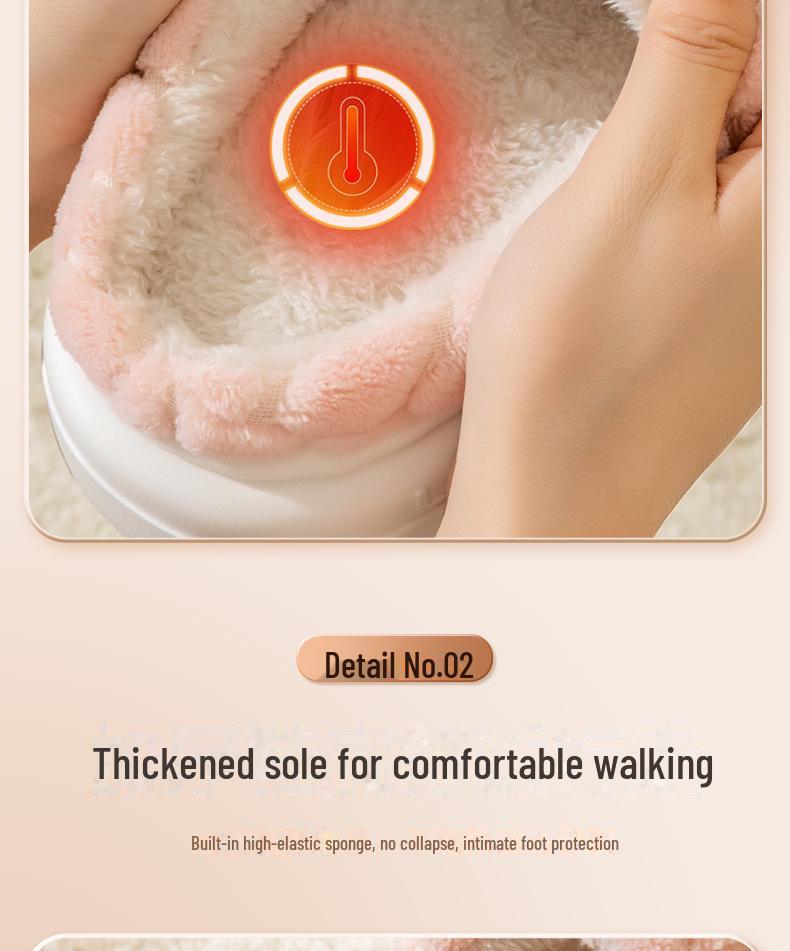 Женские плюшевые хлопковые зимние тапочки — толстые и теплые для использования на открытом воздухе, бесплатная доставка для мужчин