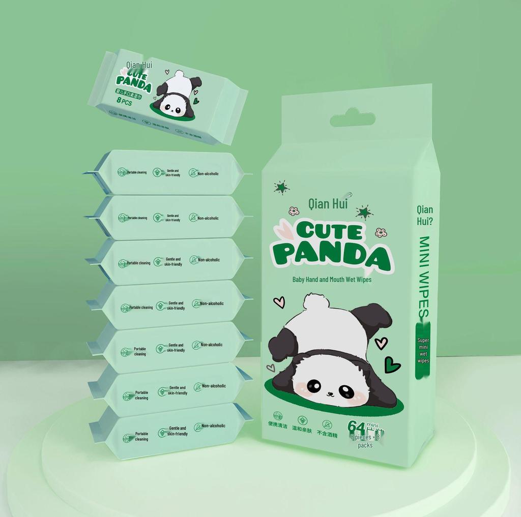 Мини влажные салфетки дорожный набор: 8 детских салфеток в упаковке, специально для детских рук