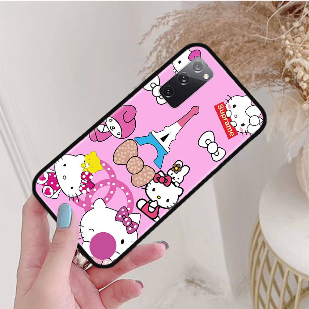 Черный чехол для OPPO Reno 8 6 5 4 Pro Plus Find X3 A17 A3 A31 A38 A40 A53 A54 A55 A74 A76 A78 A77 A80 A94 A95 A96 Lite L-19 Hello Kitty