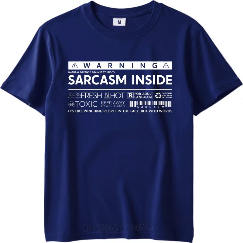 Retro Man Summer T Shirt Warning Sarcasm Inside Fresh Hot Toxic Keep Away Words Punching Face Short Sleeve Comfortable Round