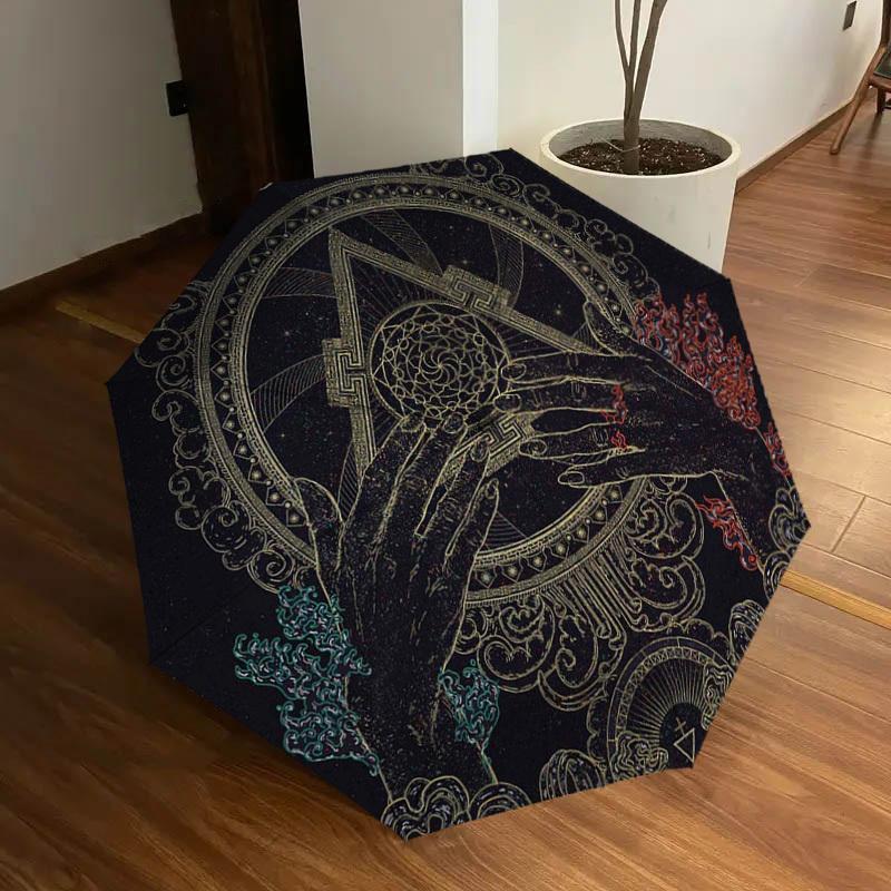 1pc Ethereal Symbols of Power Umbrella with Plastic Handle,Suitable for All Seasons Home Travel Outdoor UmbrellaDD050