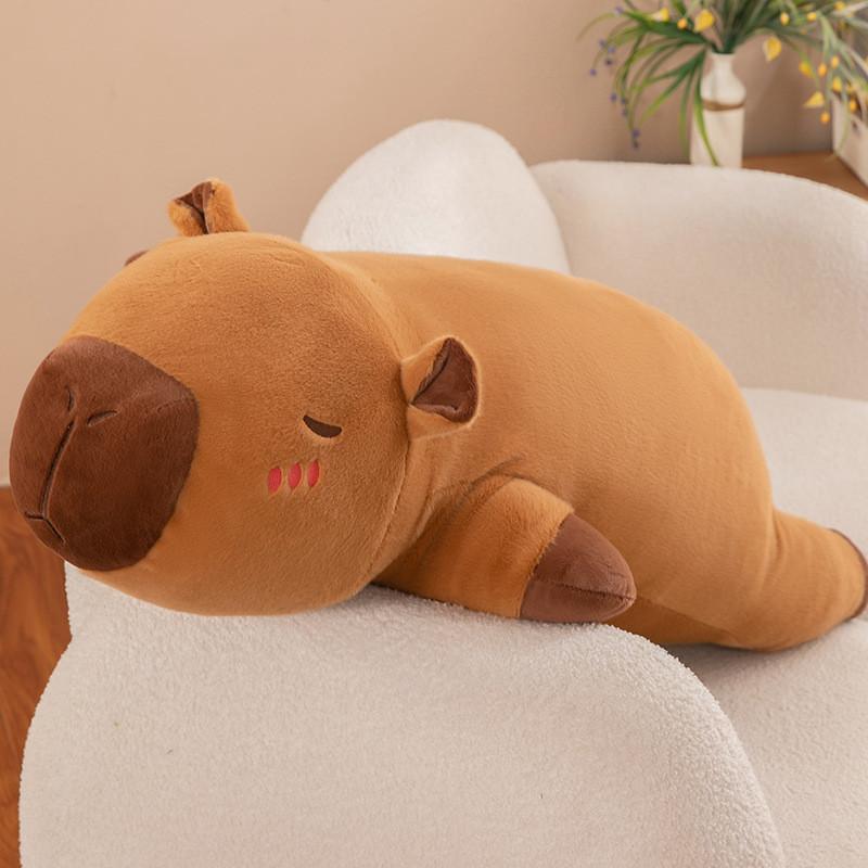 Pillow Capybara Plush With Inner Liner Soft Short Fur Stuffed Animal Toy
