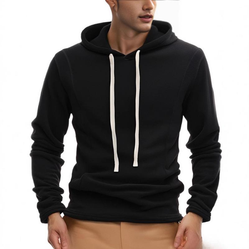 Men S Long Sleeve Pullover Fleece Sweatshirt Solid Color Casual
