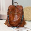 Винтажный рюкзак женский мягкий кожаный рюкзак женский сумка на плечо дамский дорожный рюкзак большой емкости для девочек