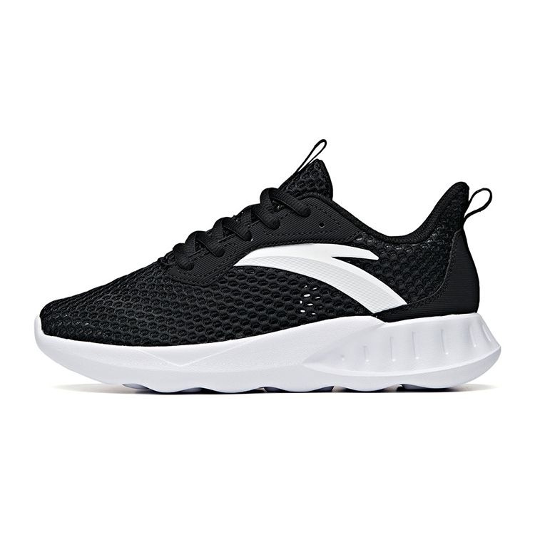 Anta Durable Breathable Low-Top Running Shoes Kids Sneakers Black White A31025522A-1