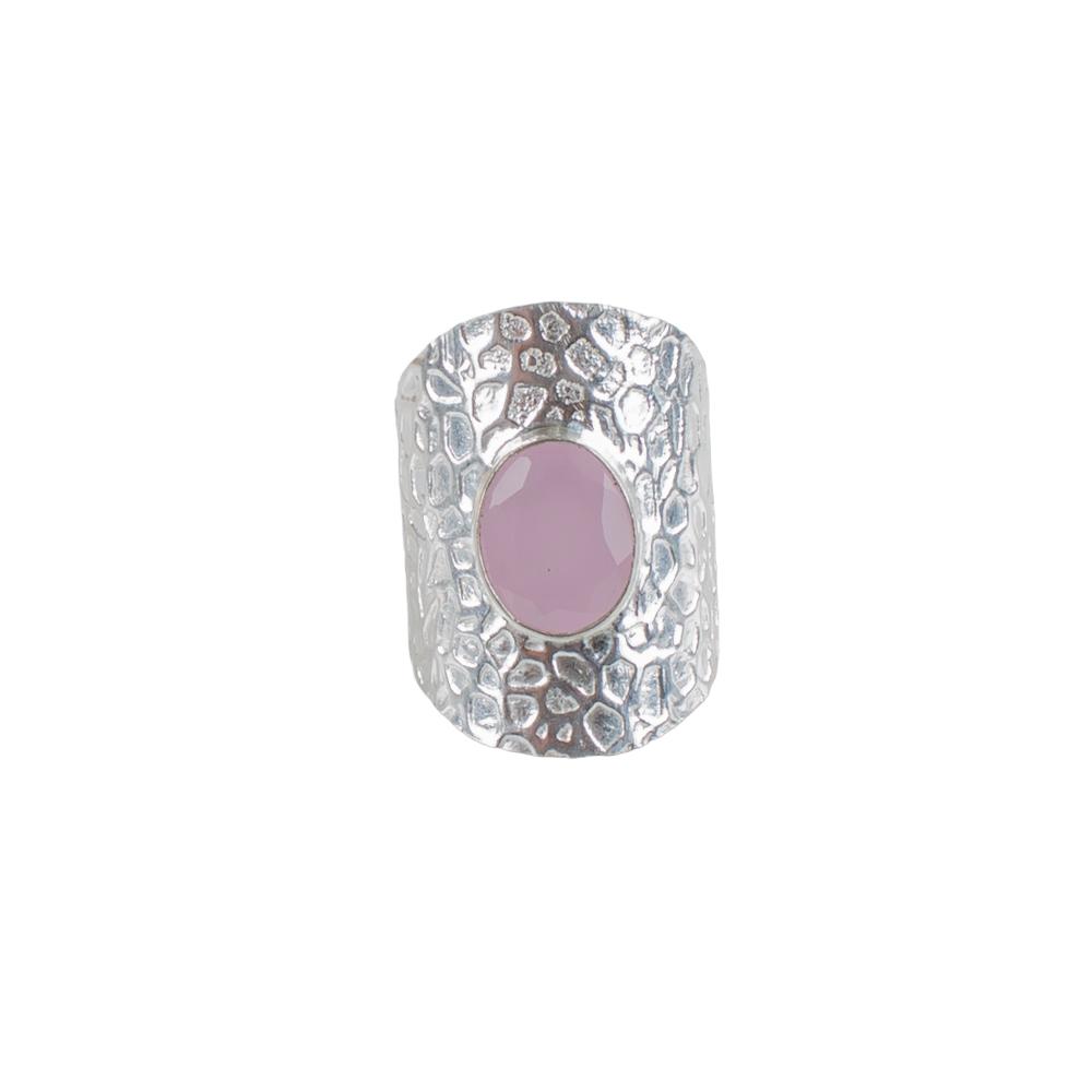 Pink Chalcedony Gemstone 925 Sterling Silver Handmade Jewelry Ring Gift For Mom RR-17-16