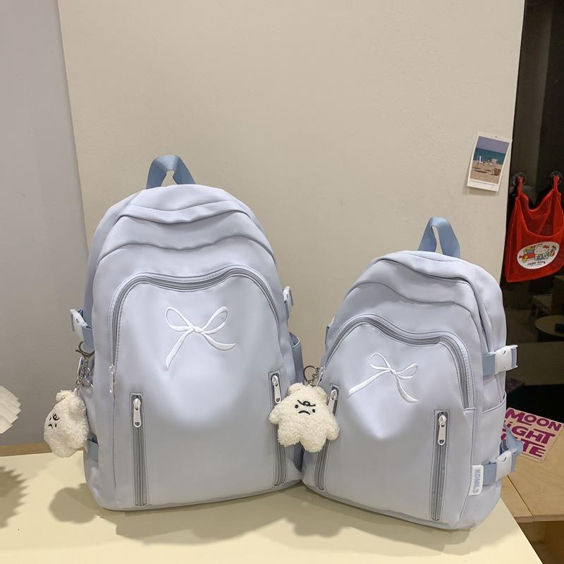 Рюкзак с бантом и принтом, однотонный студенческий школьный женский рюкзак большой емкости