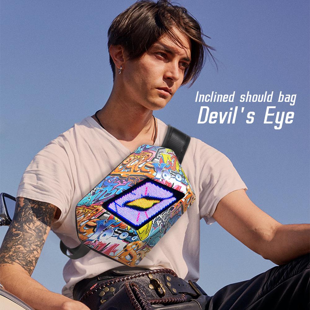 LED Knight Pack Мотоциклетная светящаяся сумка через плечо на одно плечо из твердого материала