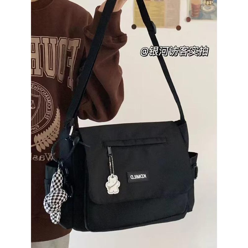 Новая наплечная сумка в стиле рабочего ветра, сумка-мессенджер для пары, большая вместимость, нейлоновая ткань, сумка через плечо, студенческий рюкзак