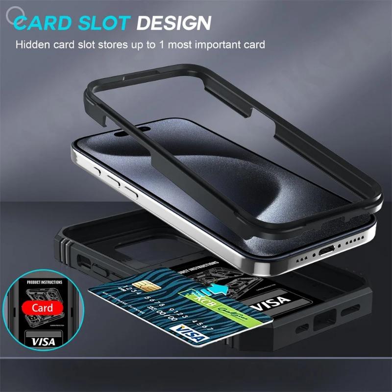 Case For iPhone 15 14 13 12 11 Pro XS Max XR 8 7 Plus Camera Slide Military Grade Armor Protection 360 Degree Rotate Armor Cover