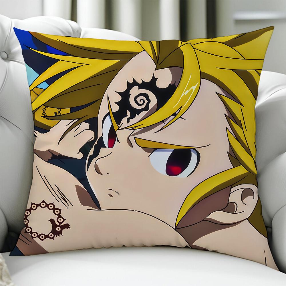 Anime The SSeven DDeadly Sins Meliodas cushion cover Birthday Anniversary Gifts Double Sided Printed Zipper Cushion Cover