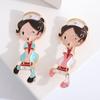 Fashion Cartoon Personality Alloy Dripping Female Nurse Brooch, Creative Healthcare Workers Styling Pin